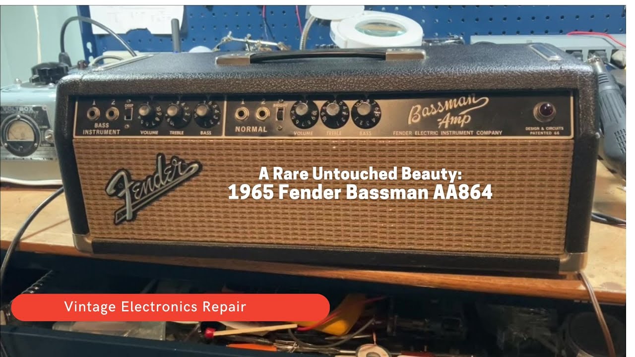 Rare untouched beauty:  1965 Fender Bassman with the transitional AA165 circuit.