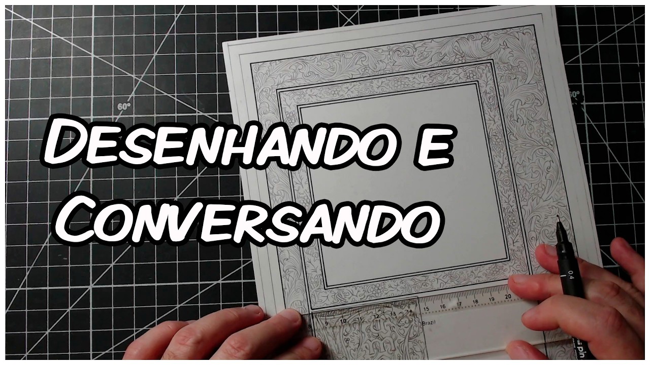 Desenhando as margens e conversando sobre o movimento Arts & Crafts