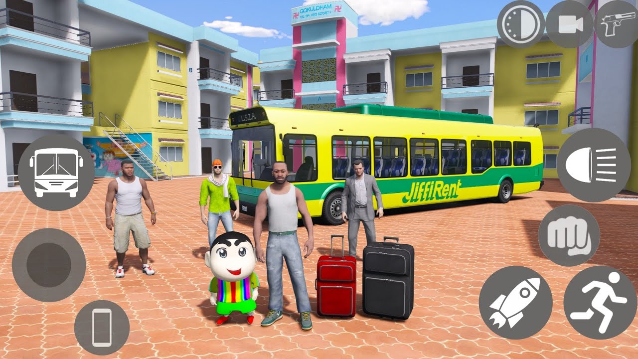 Franklin Visit Gokuldam Society With Shinchan in Indian Bike Driving 3D 