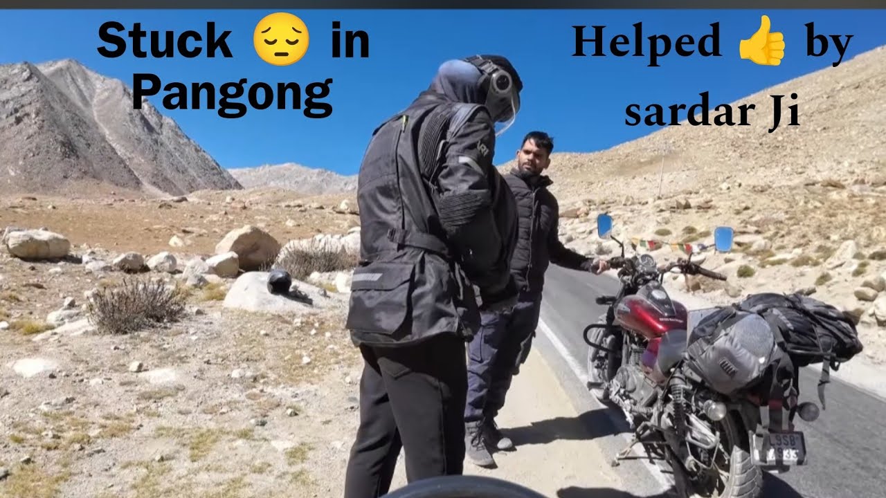 Pangong Lake Road | Bike breakdown | Delhi to Ladakh 2024