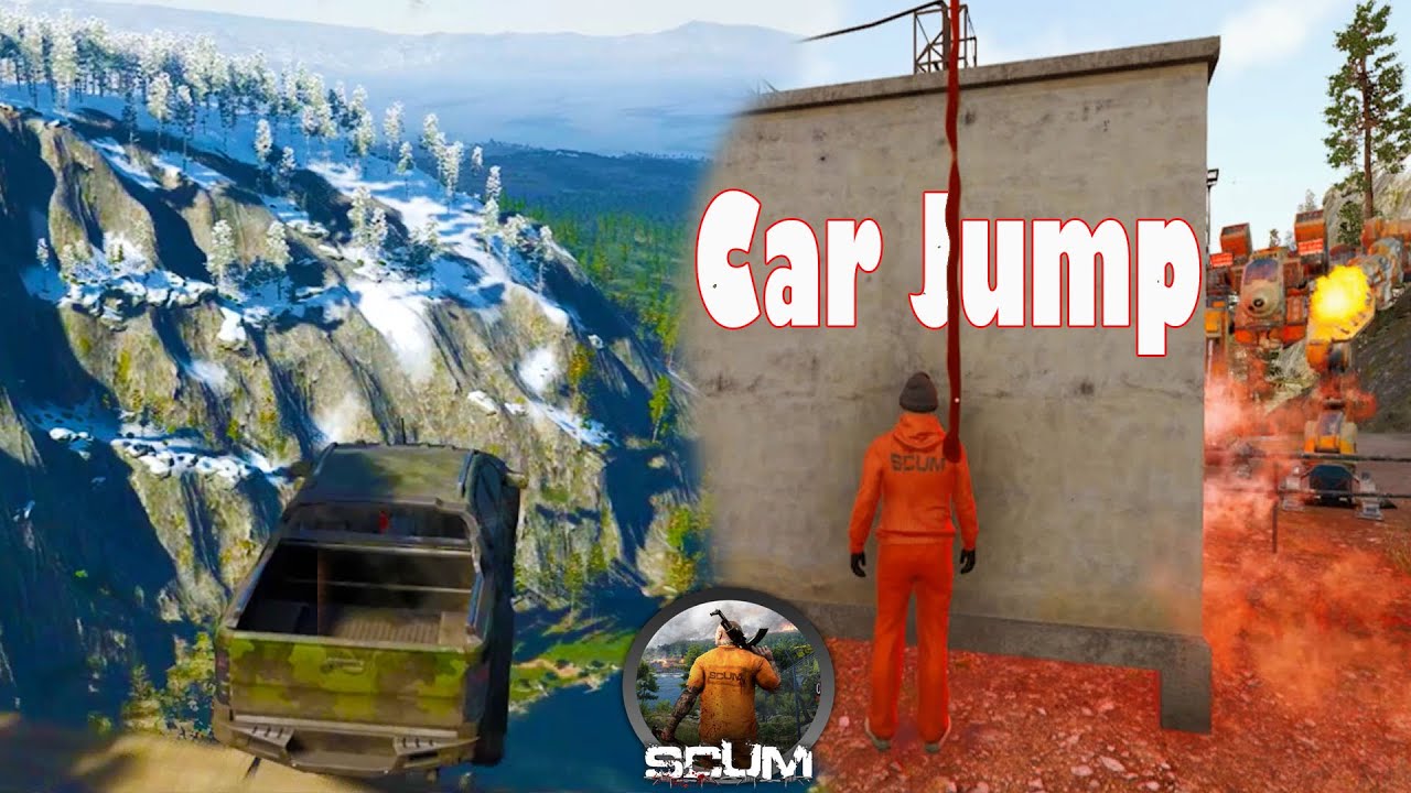 SCUM - Big Ramp Jumps with Cars - Arabalarla atlayış