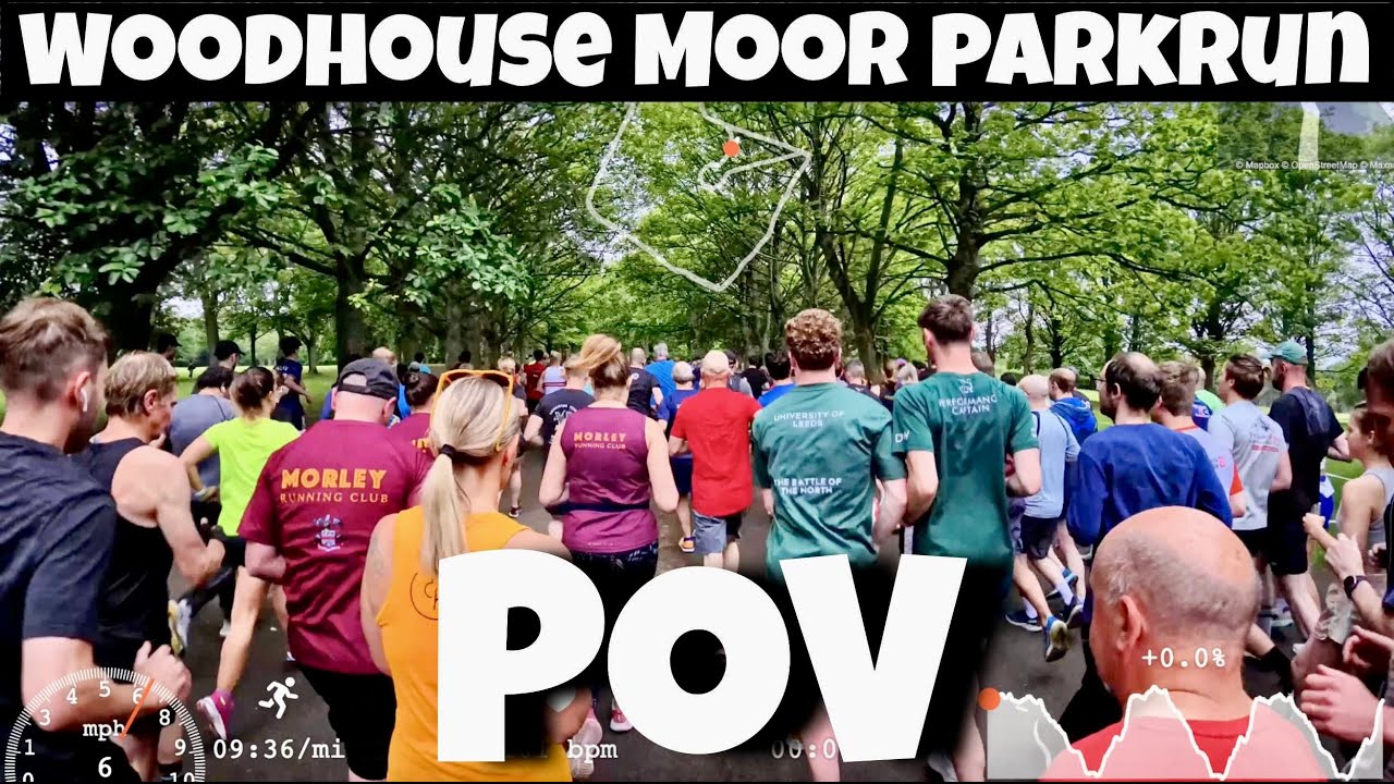 Woodhouse Moor Leeds Parkrun Full Course POV With On Screen Stats   Updated Version