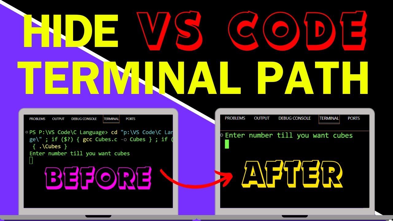 Как скрыть путь к файлу в терминале VS Code | Скрыть путь к терминалу VS Code | #vscode #terminal...