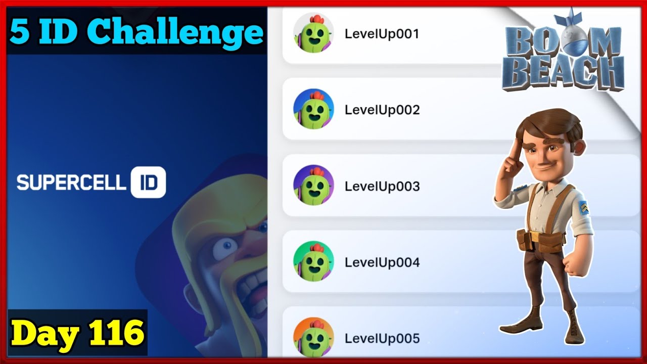 5 ID Challenge - Starting Over Boom Beach Gameplay | Goalie Boom Beach | Day 116