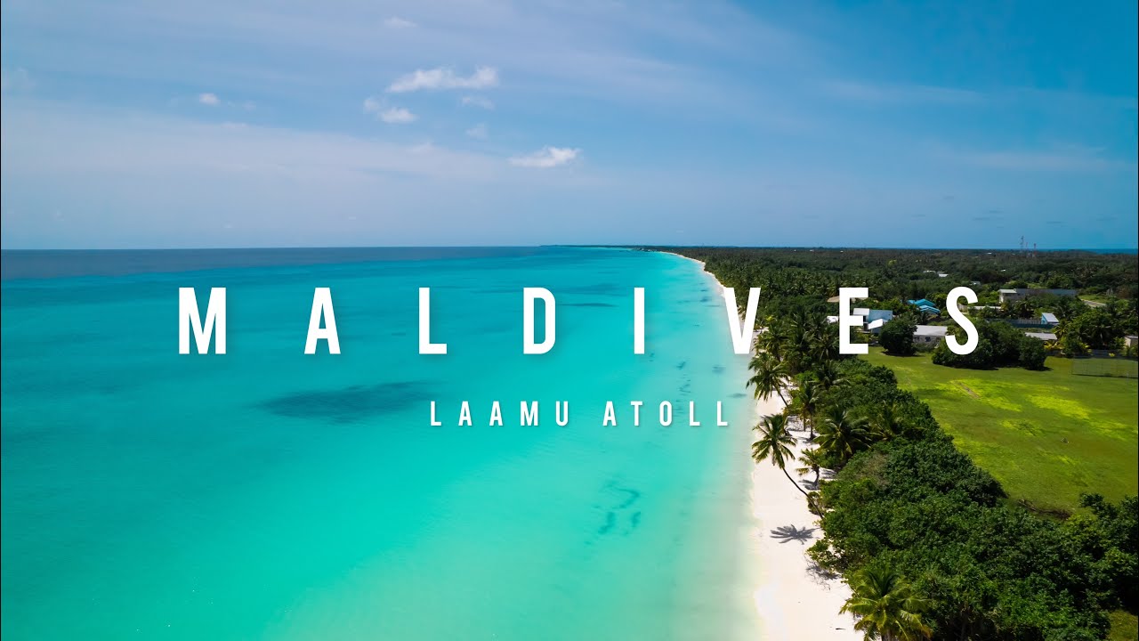 4K Birds eye view of Laamu Atoll | Ambient music for relaxation and meditation | Shot on Mavic Air2s