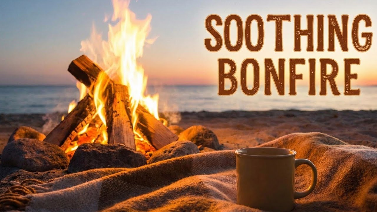 Relaxing Bonfire with Crackling Fire Sounds 🔥 Stress Relief & Deep Sleep