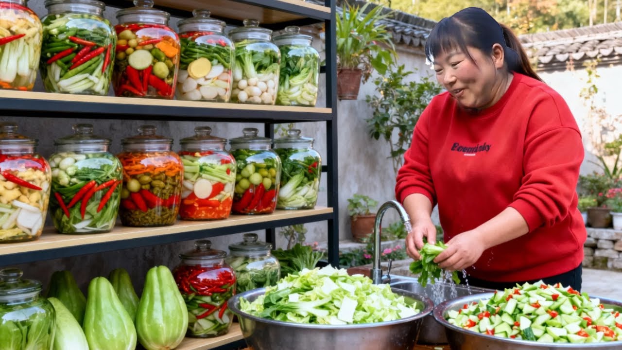 【陕北霞姐】菜园丰收吃不完？看霞姐巧手做成泡菜！酸爽可口，顿顿离不开。