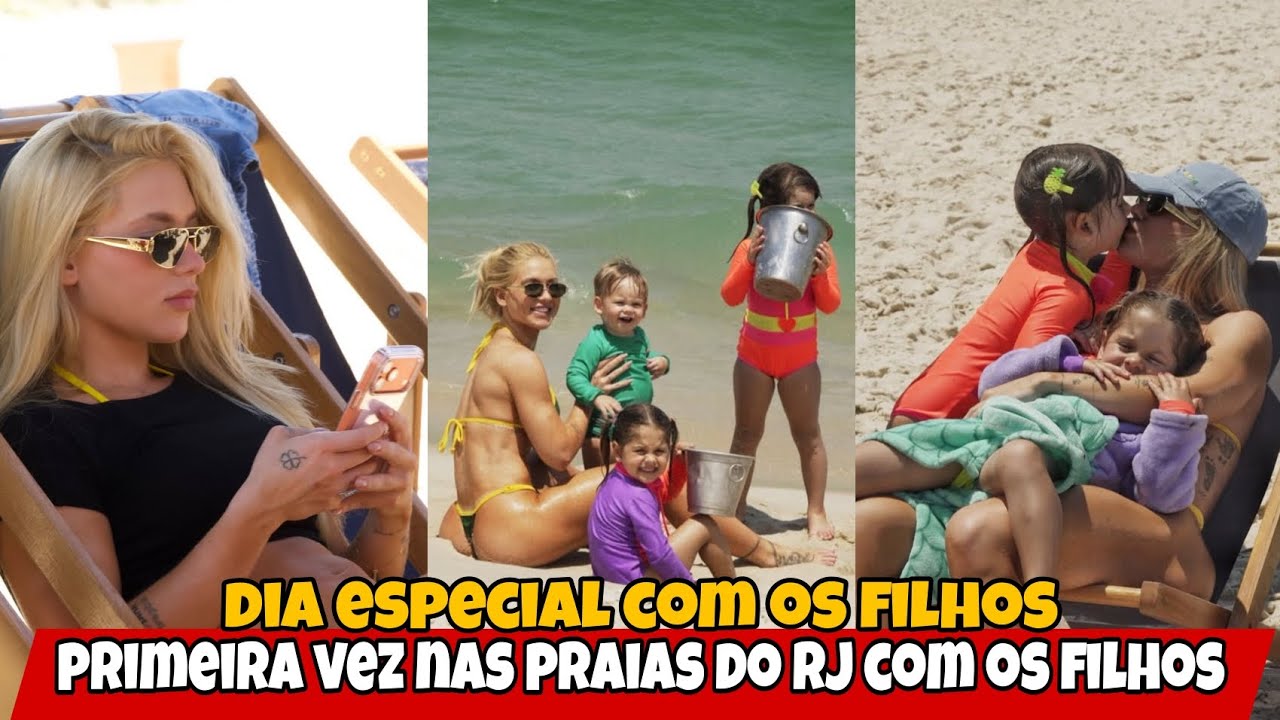 Pela primeira vez virginia aproveita as praias do RJ com os filhos 