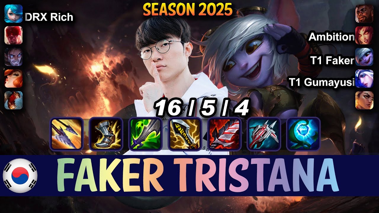 T1 Faker TRISTANA vs SYLAS Mid - Patch 15.6 KR Ranked | lolrec