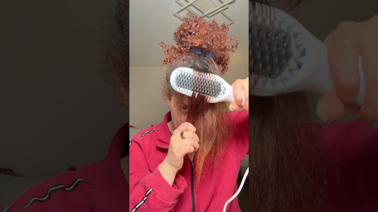 TRYING A STRAIGHTENER BRUSH ON MY 3C CURLS!! #curlyhair