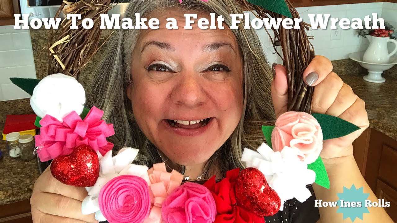 How To Make a Felt Flower Wreath | DIY Crafts | *How Ines Rolls*