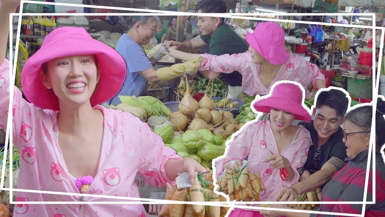 Thuý Ngân, Jun Phạm náo loạn chợ Bến Tre thi nhau bán bánh kiếm tiền ăn sáng ĐI ĐÂU ĐÓ