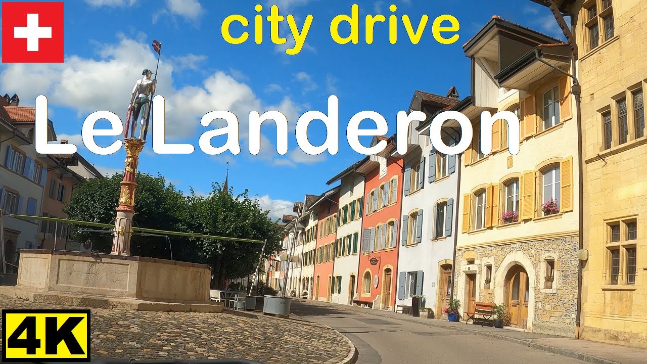 Driving a loop through the old midlle-age  swiss town of Le Landeron