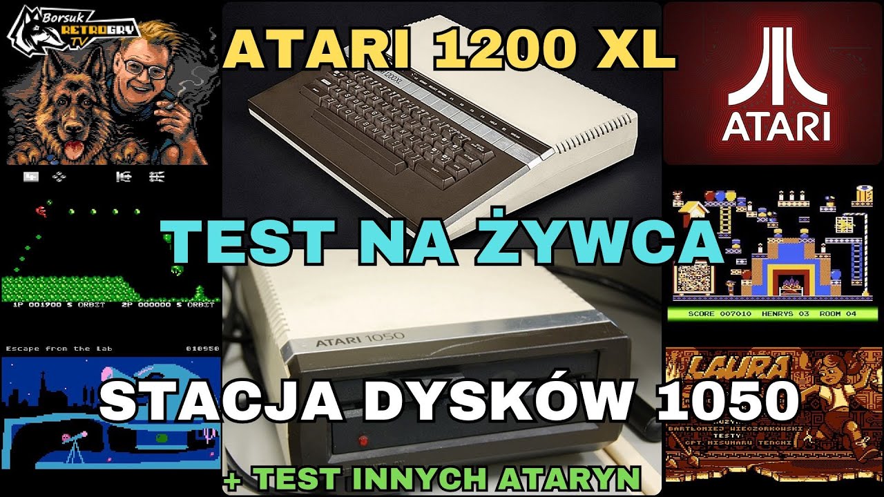 Borsuk Retro Gry TV: ATARI XL/XE - ATARI 1200 XL + Stacja Dysków 1050 - Test na Żywca + Inne Ataryny