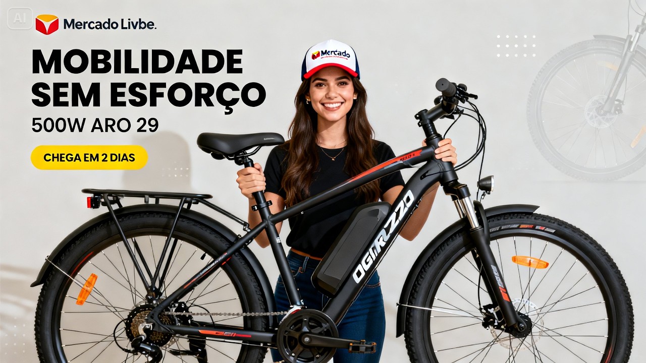 Bicicleta Elétrica Oggi Razzo T-130 aro 29 500W mobilidade urbana e uso diário adulto