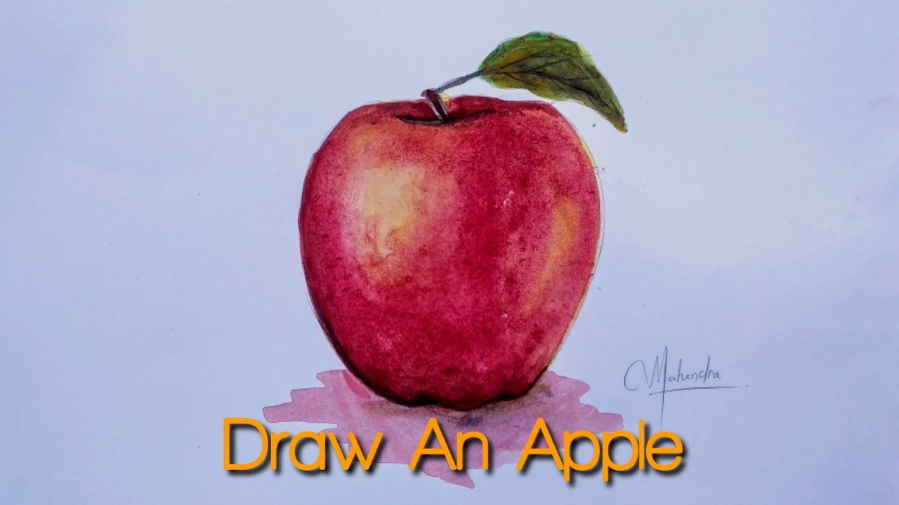 melukis buah apel dengan CAT AIR harga paling murah II TUTORIAL DRAWING AN APPLE WITH WATER COLOR
