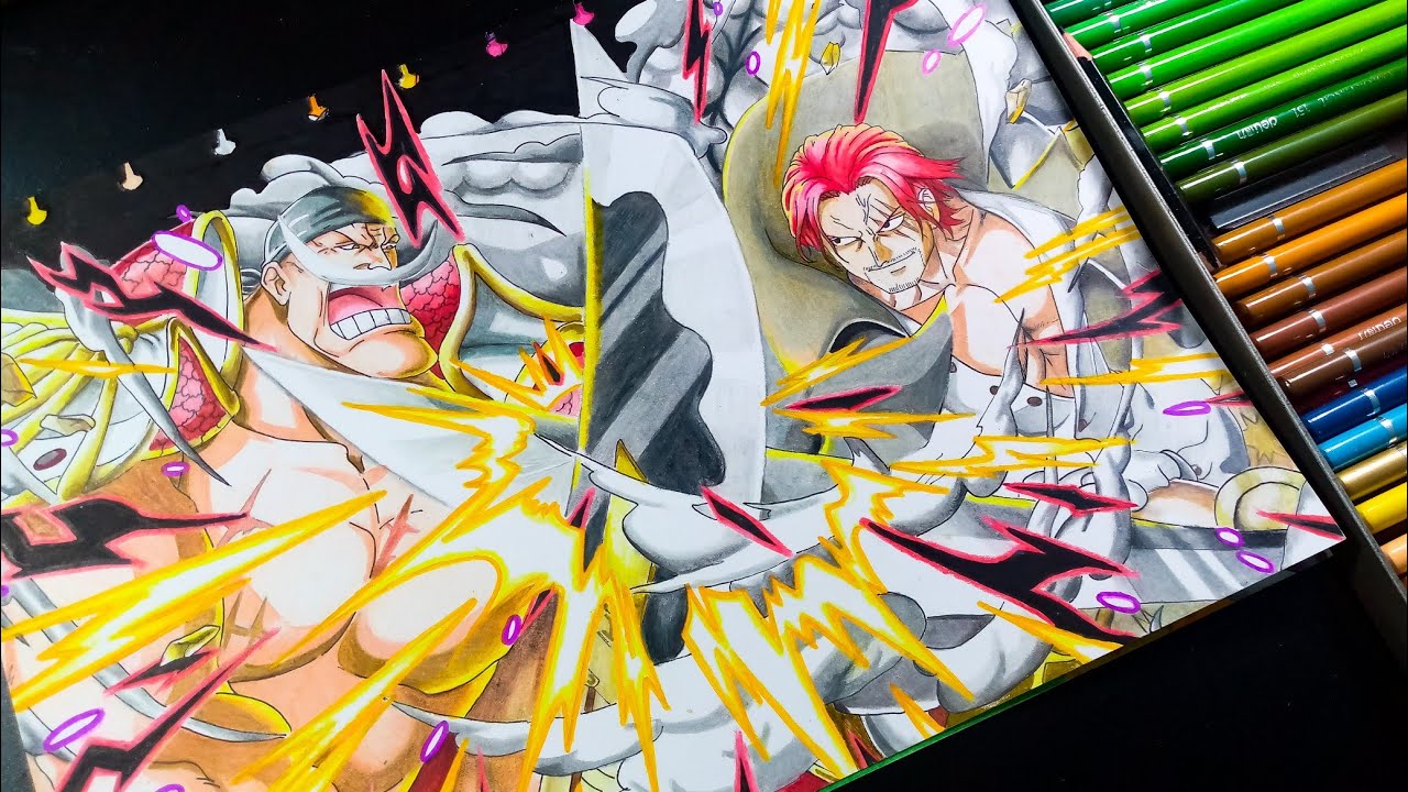 Drawing Akagami Shanks VS Shirohige - One Piece