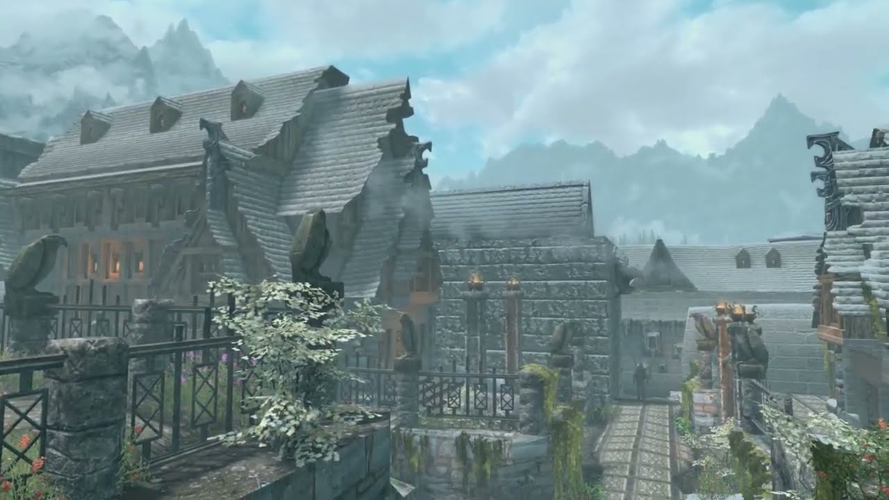 SKYRIM - WINDHELM - EVENING WALK (NO COMMENTARY)