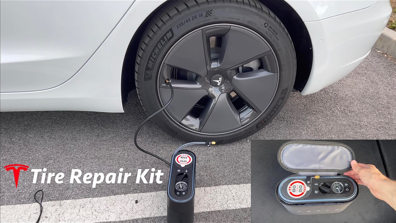 Tesla Tire Repair Kit and Air Compressor (unboxing, review & how to basics)