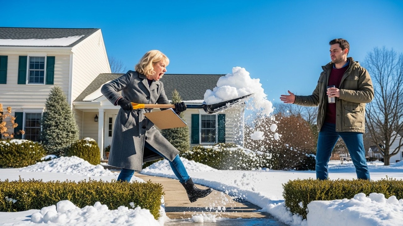 HOA Karen Dumped Snow On My Walkway, Then Slipped On It Walking To Her Own Door
