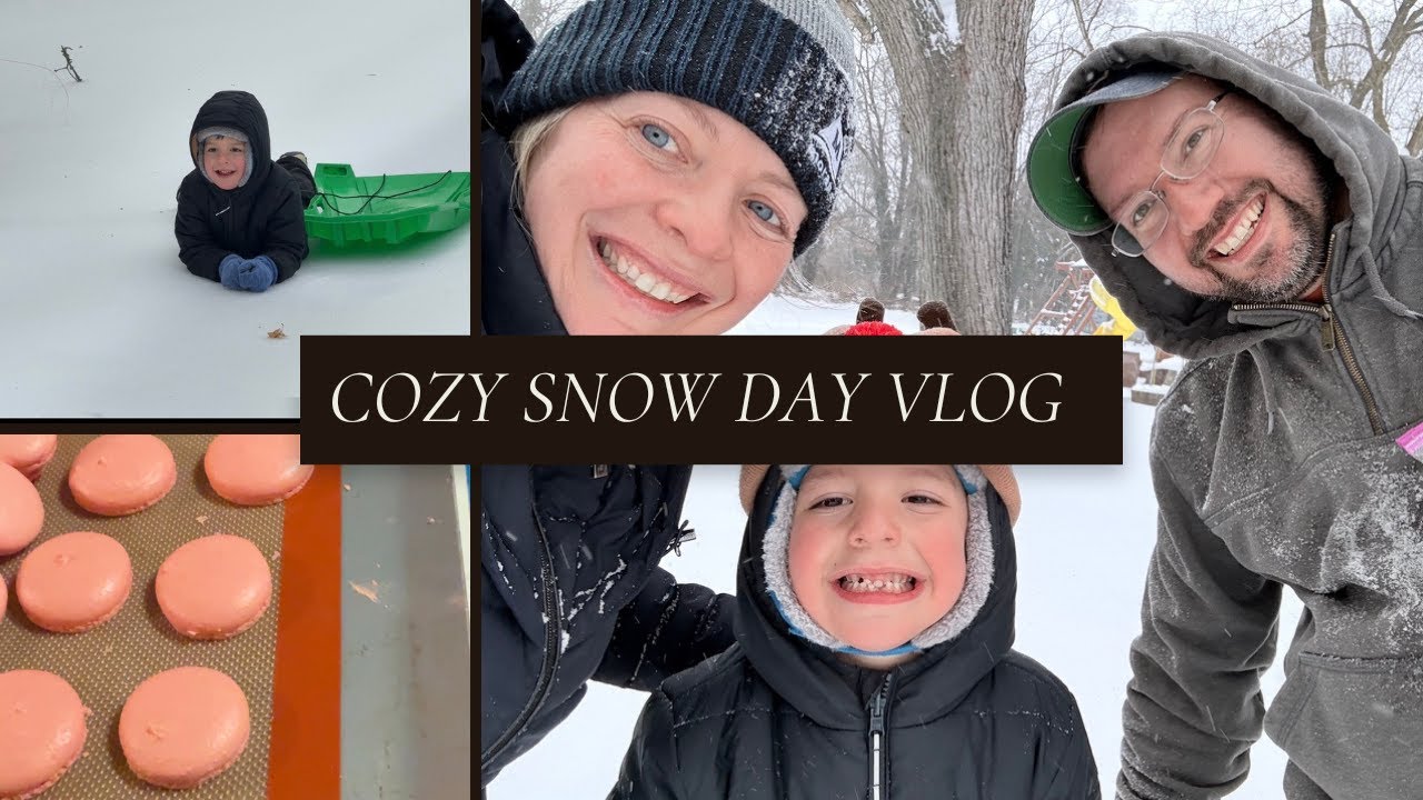 Cozy Snow Day Family Vlog - Baking, Sledding & Slow Winter Moments