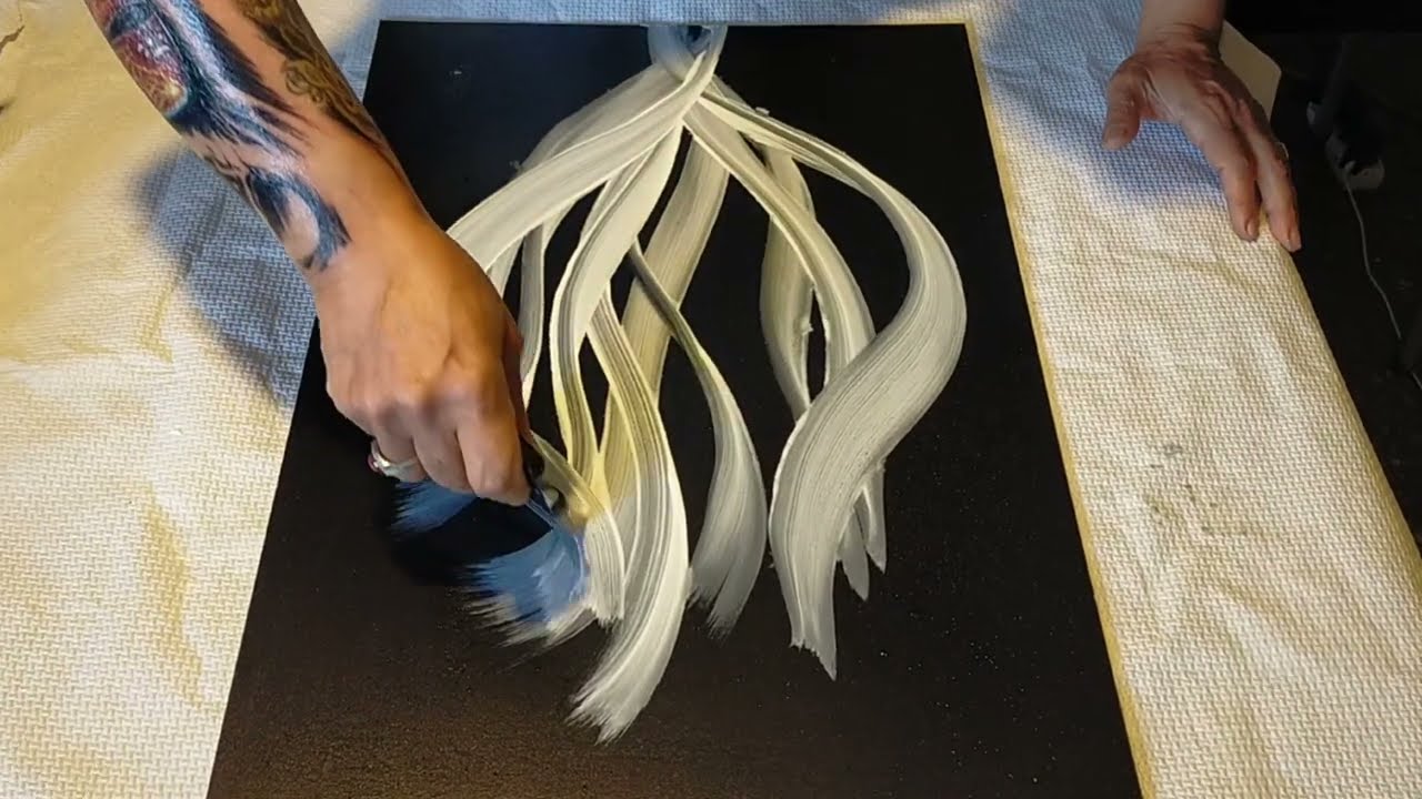 ARTE FLUIDO MÁGICO 🔥🎨 SOLAMENTE UN COLOR !!! Y LA MISMA PINCELADA 🤍🖤