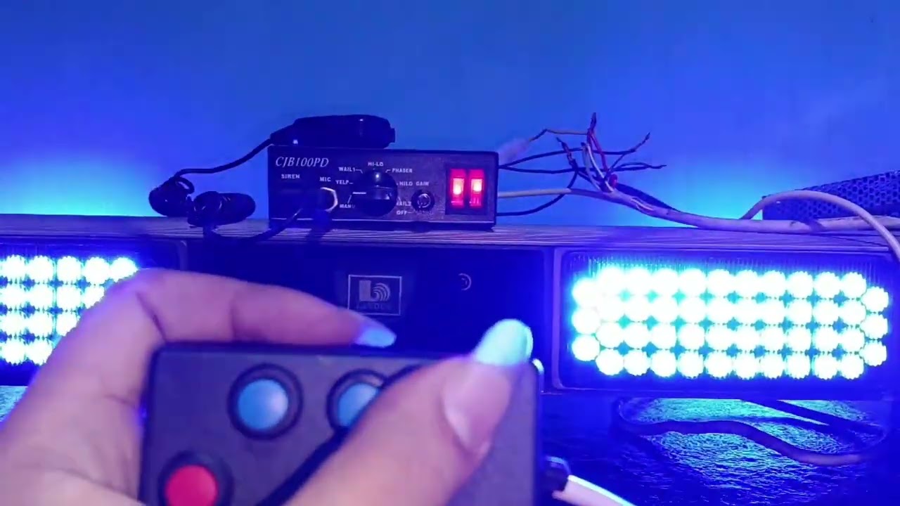 Lampu rotator lightbar patroli patwal + modul sirine patwal landun 100 pd