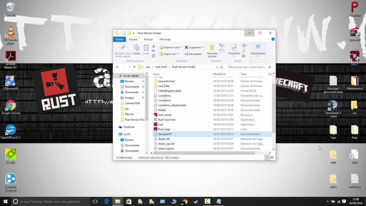 Tuto 1 comment crak&eacute;e rust old version