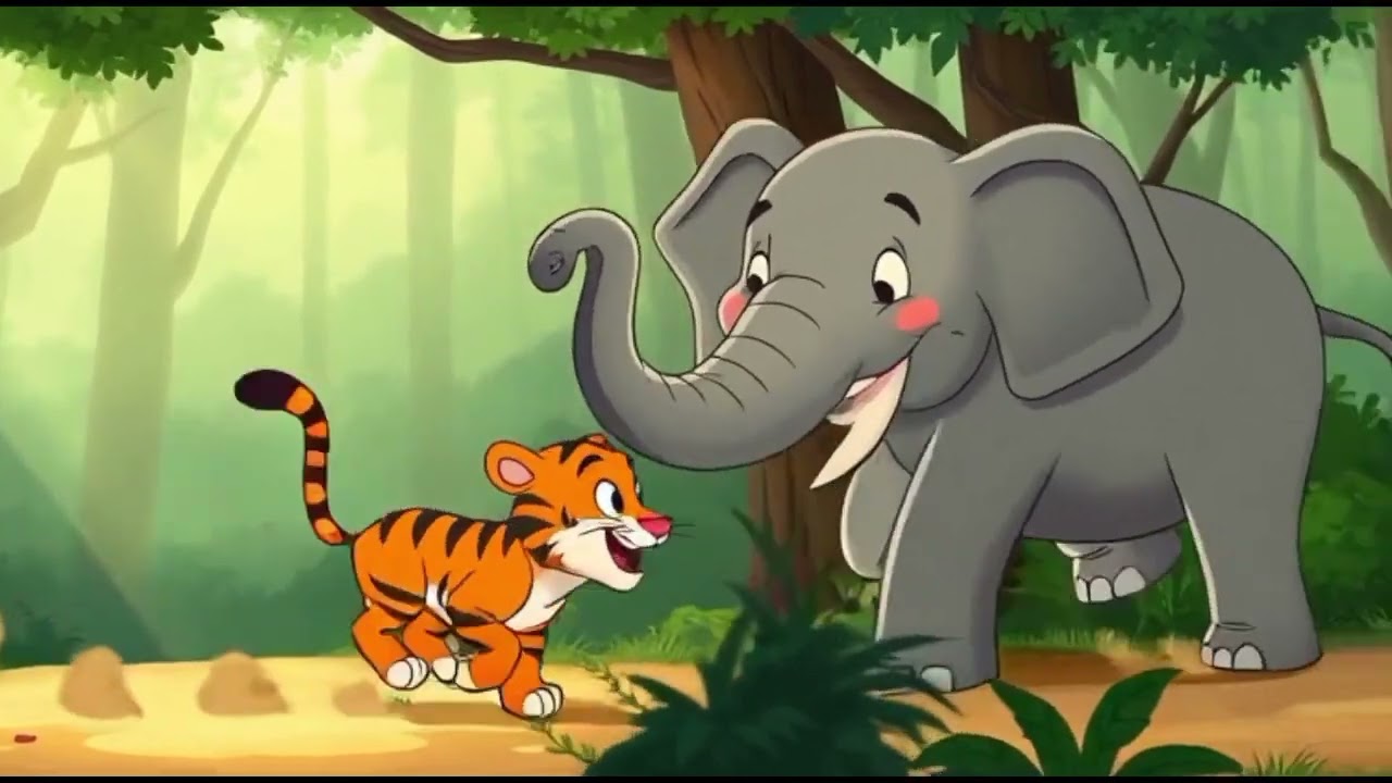 Tiger and elephant 🐘 story 🐘❤️‍🩹🎈🙌