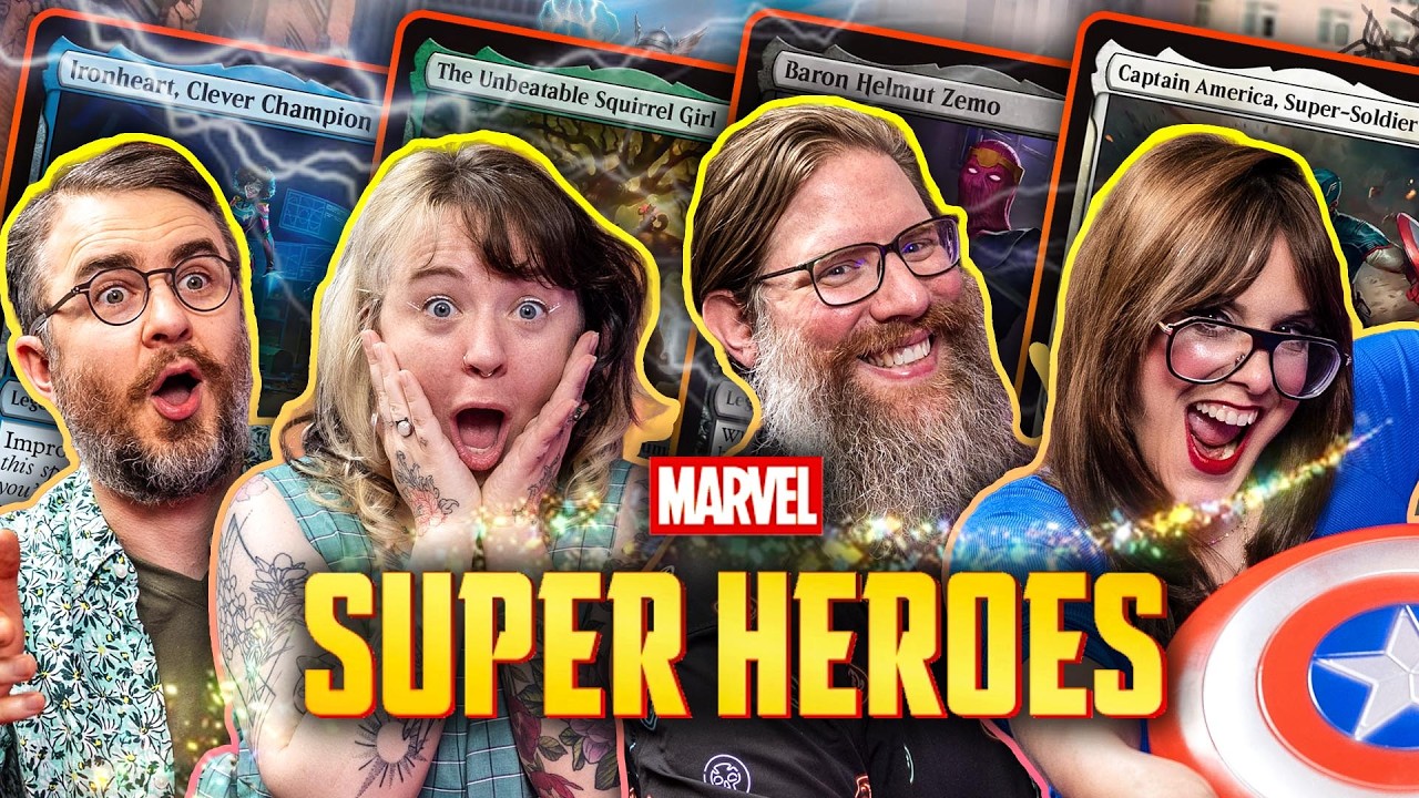 MTG x Marvel Superheroes NEW Commander Builds! | Iron Heart vs. Squirrel Girl vs. Baron Zemo vs. Cap