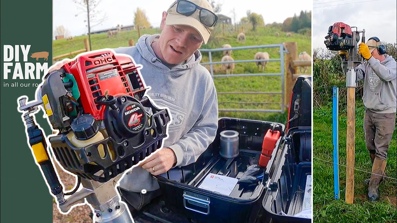 DRIVING THE FENCE POSTS - With a bit of help!