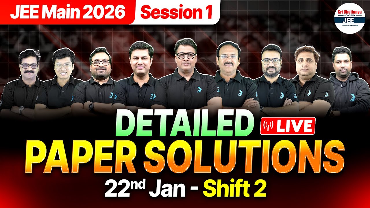 🔴JEE Mains 22nd Jan Shift 2 Paper Solution | JEE Mains 2026 Question Paper Analysis & Cutoff 2026