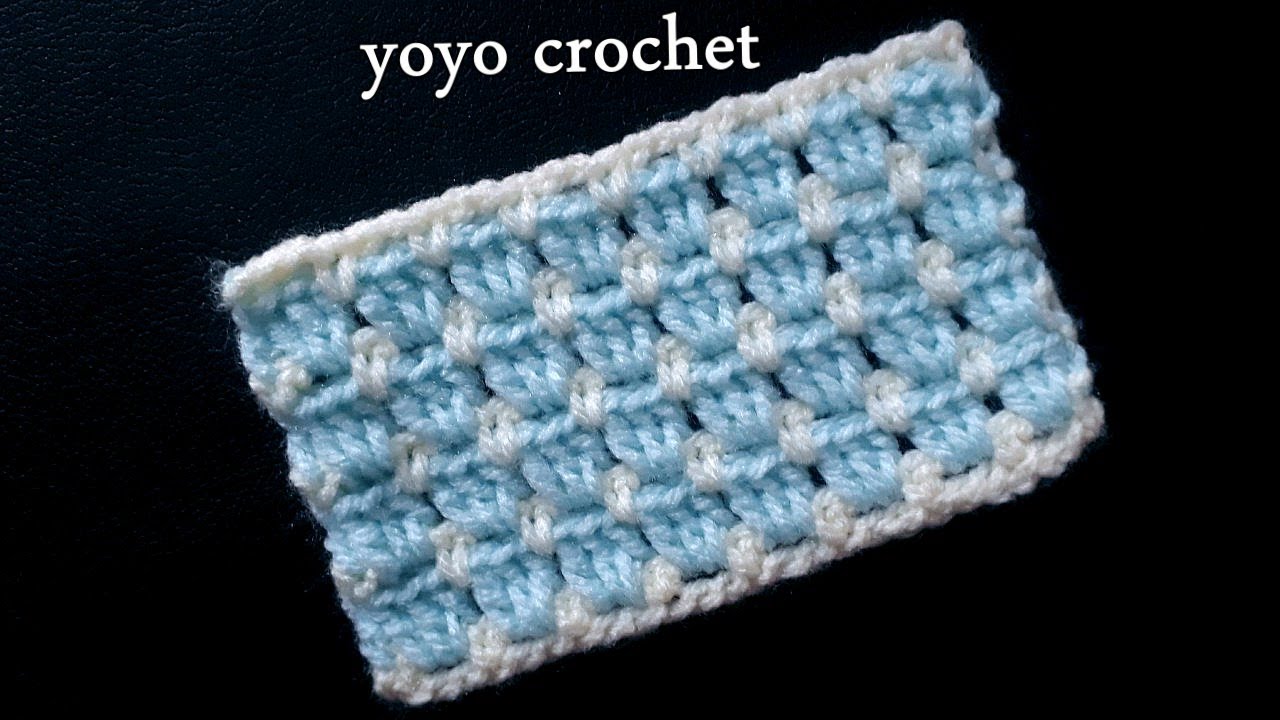 كروشية غرزة البلوك سهلة وبسيطة للمبتدئين  - block crochet stitch for beginners#يويو كروشية