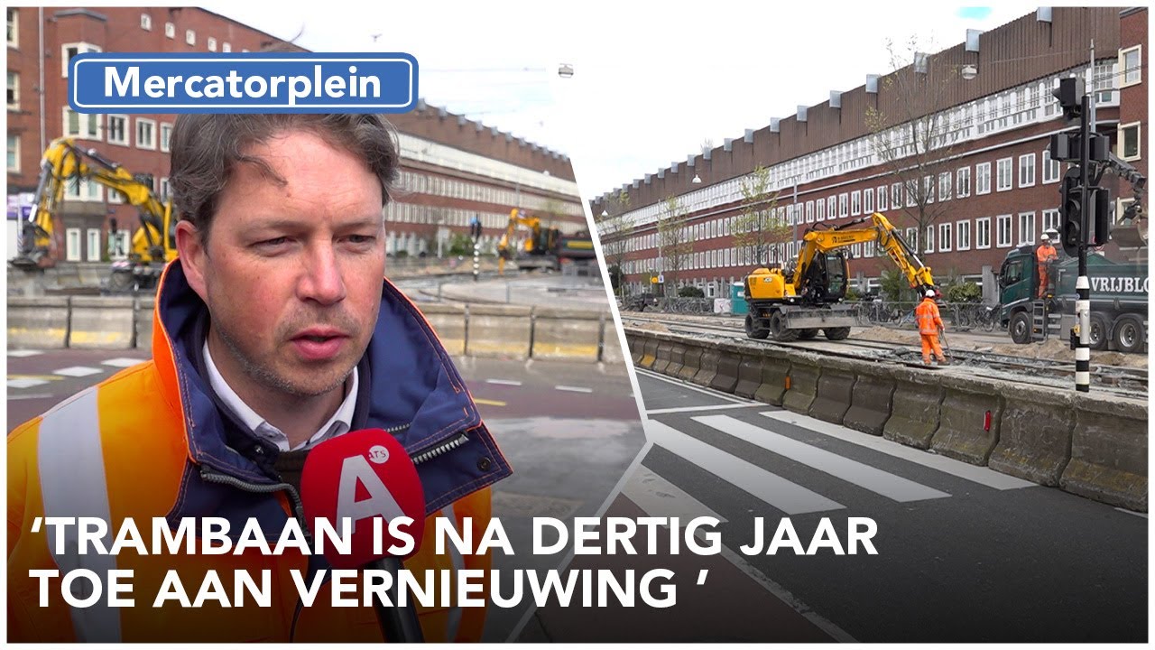 Trambaan wordt vernieuwd op het Mercatorplein