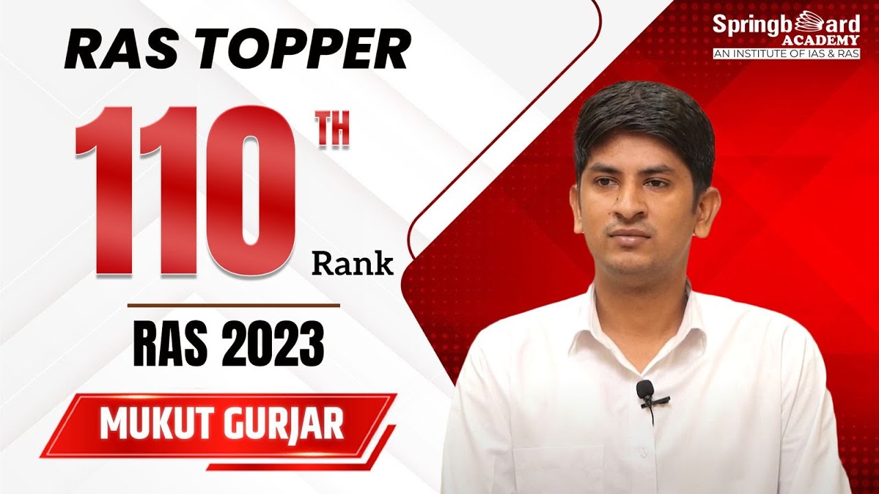Mr. Mukut Gurjar | RAS-2023 | Rank-110 | Mock Interview | SpringBoard Academy