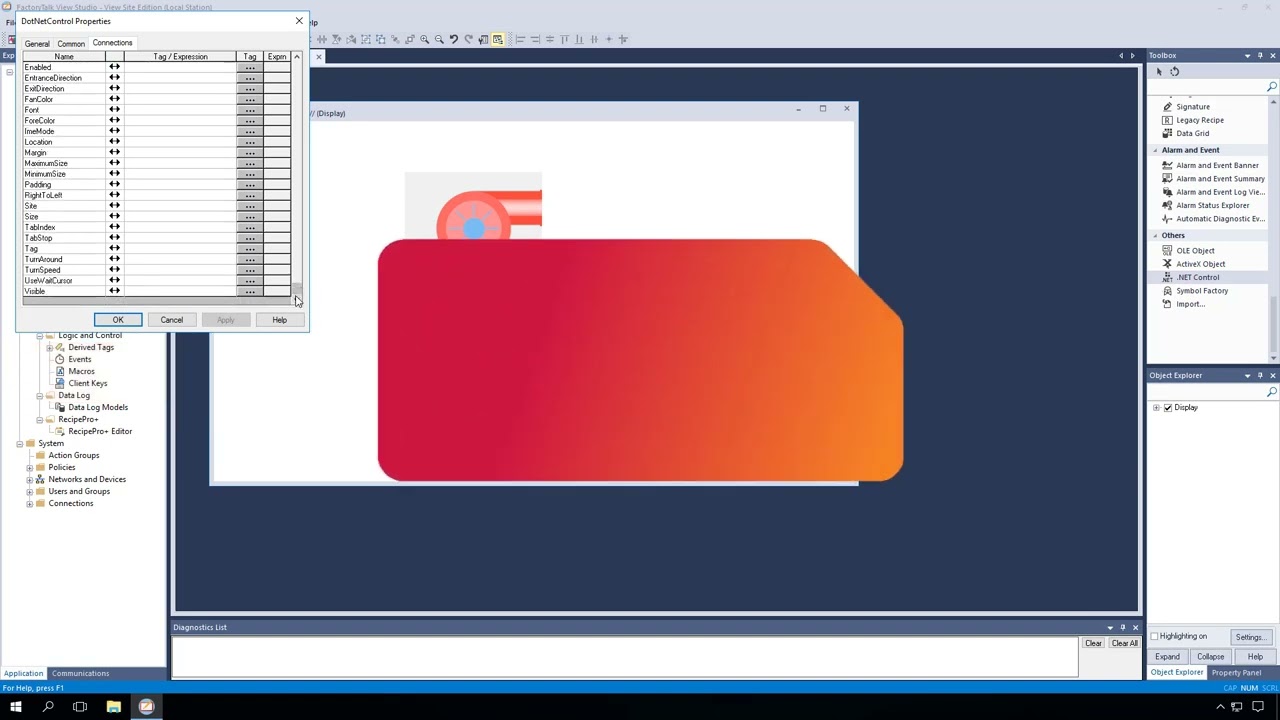 Working with the .NET Control object in FactoryTalk View SE