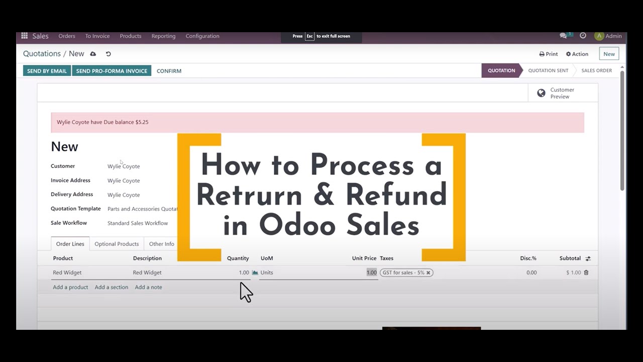 How to Process a Product Return & Payment Refund in Odoo