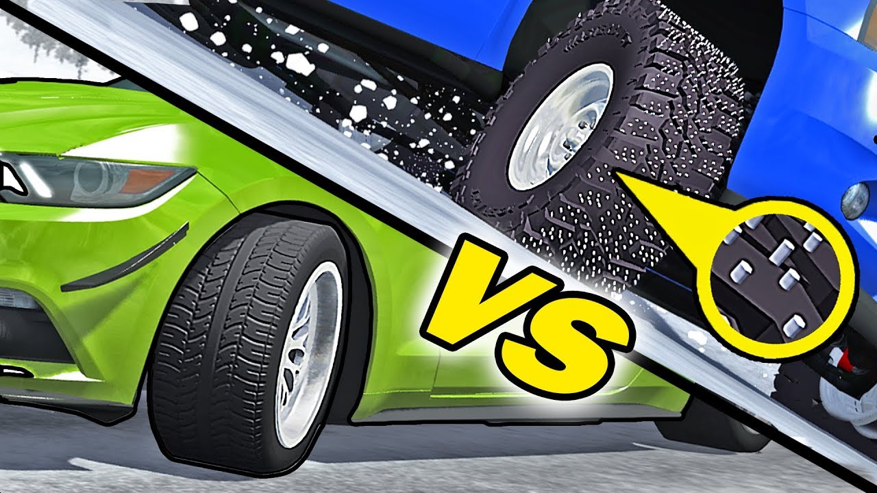 Studded Tires VS Stock Tires #1 - BeamNG Drive