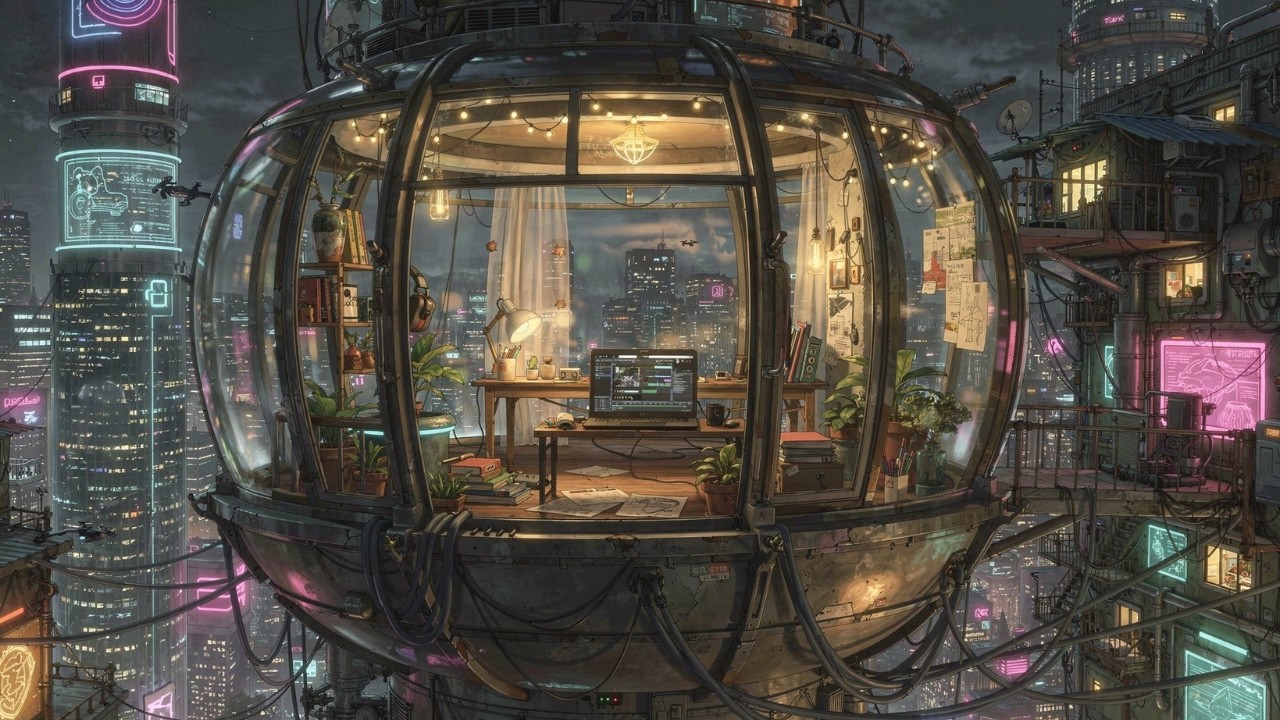 🎧 Neon Sky House - LoFi Study Music for Focus & Relax