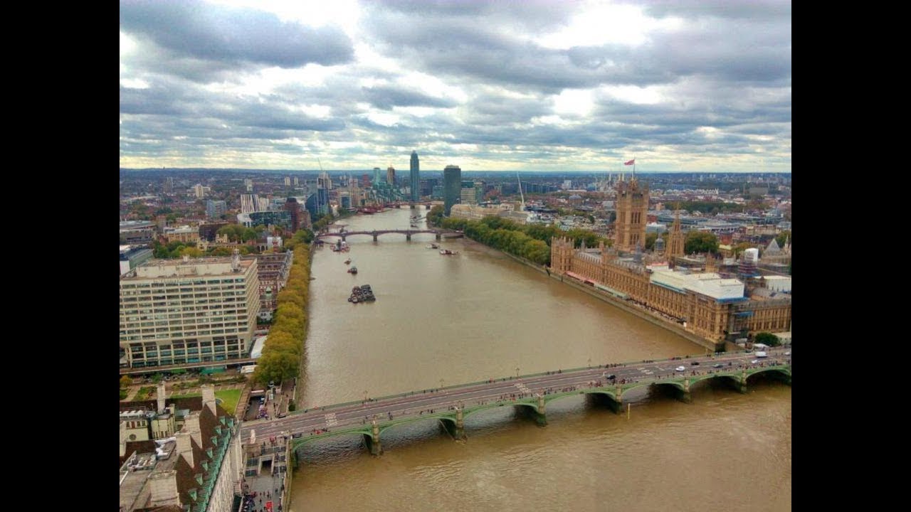Londyn - widoki z London Eye - widok z londyńskiego oka ( koło obserwacyjne) na miasto