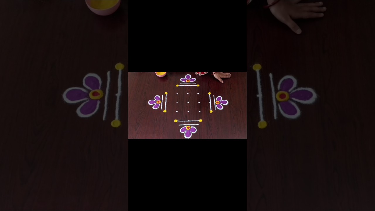 7&times;1dots easy rangoli|daily muggulu|thipkyanchi,festival rangoli|#shorts#Rang kaa Rangoli