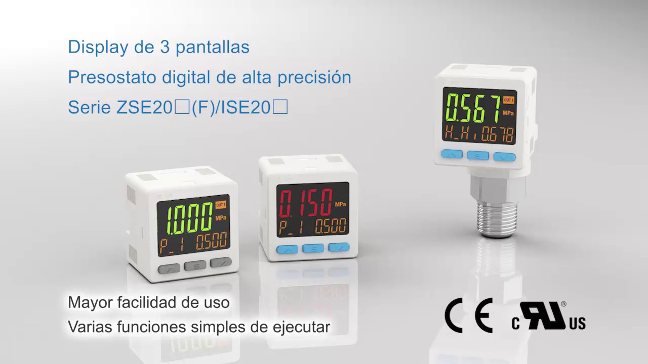 Sensores SMC. Mide y monitoriza - Presostato digital ZSE20/ISE20