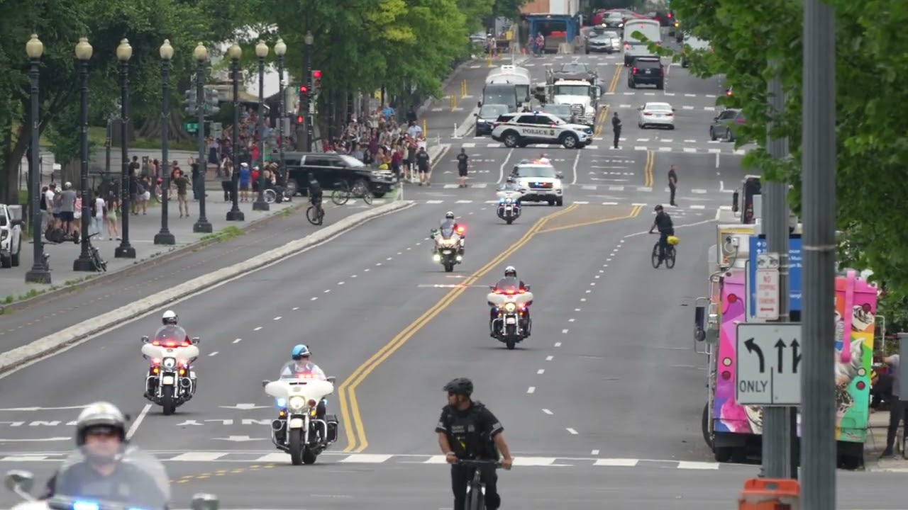 POTUS Motorcade leaving the White House for Andrews AFB on June 16, 2023