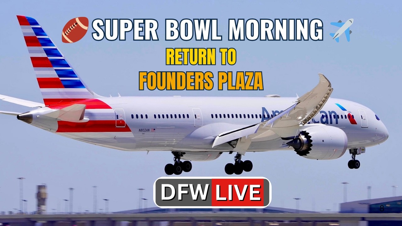🔴 LIVE Plane Spotting at DFW ✈️ Morning Action Before the Big Game | Heavy Jets & ATC