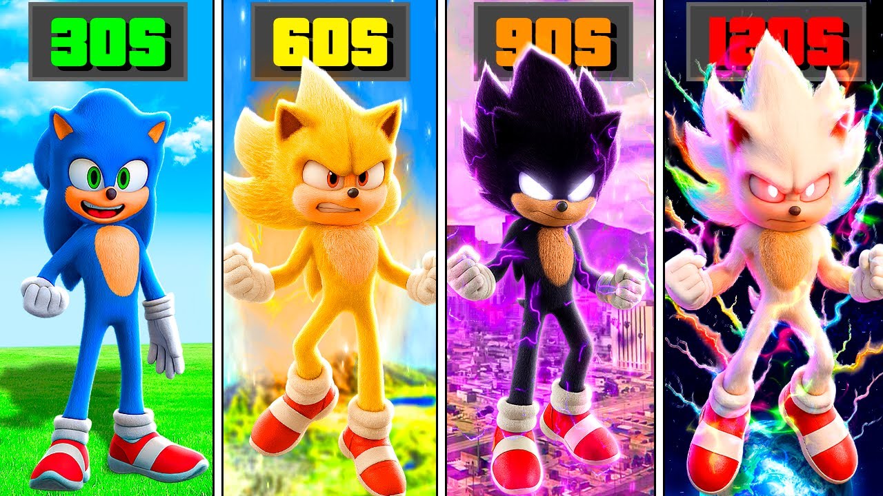 SONIC CAMBIA FORMAS Cada 60 SEGUNDOS en GTA 5 !! (Sonic Movie mod)