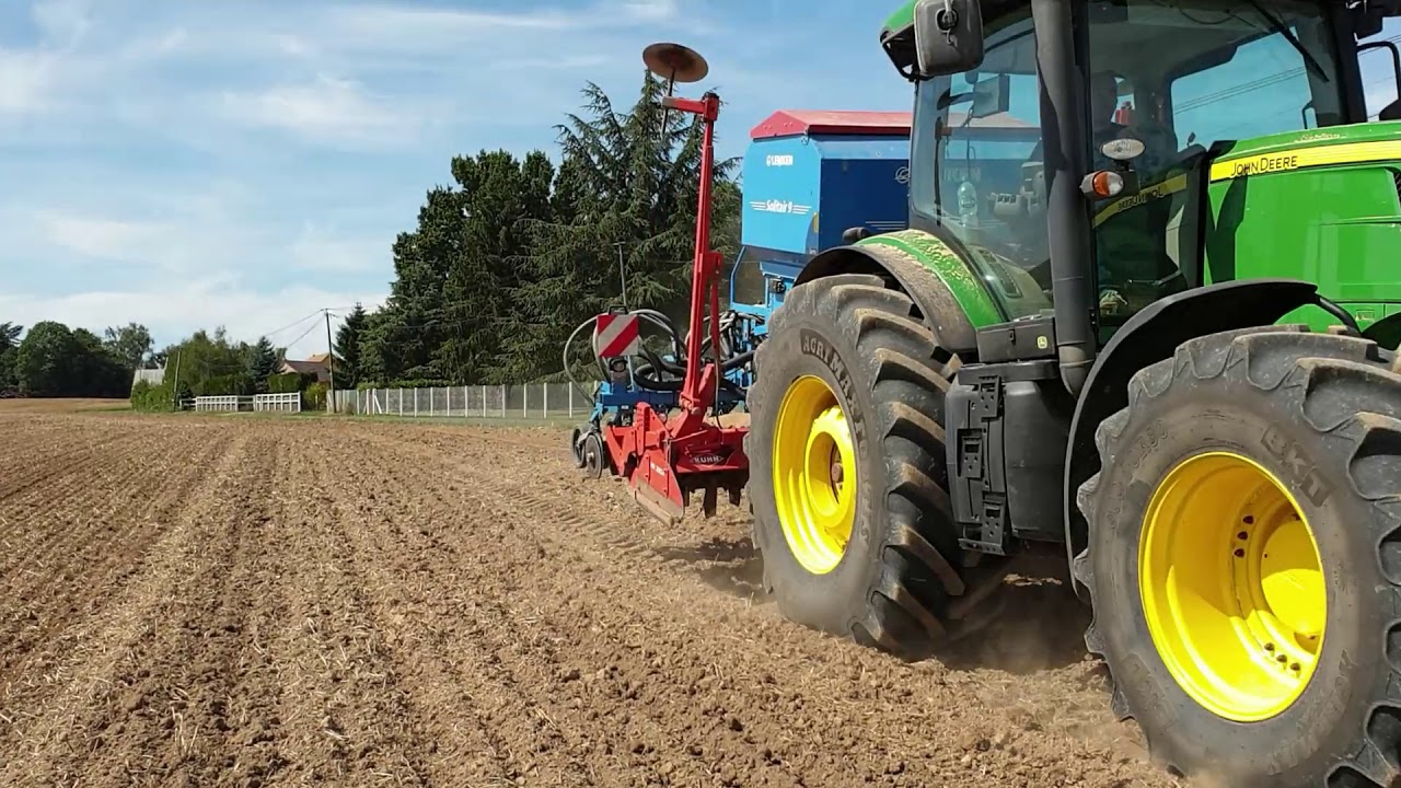 Semis de colza chez Florian avec un John Deere 7215R et un 8245R