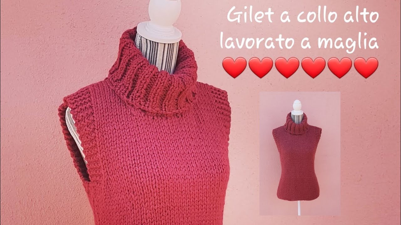Gilet a collo alto lavorato a maglia tutorial!