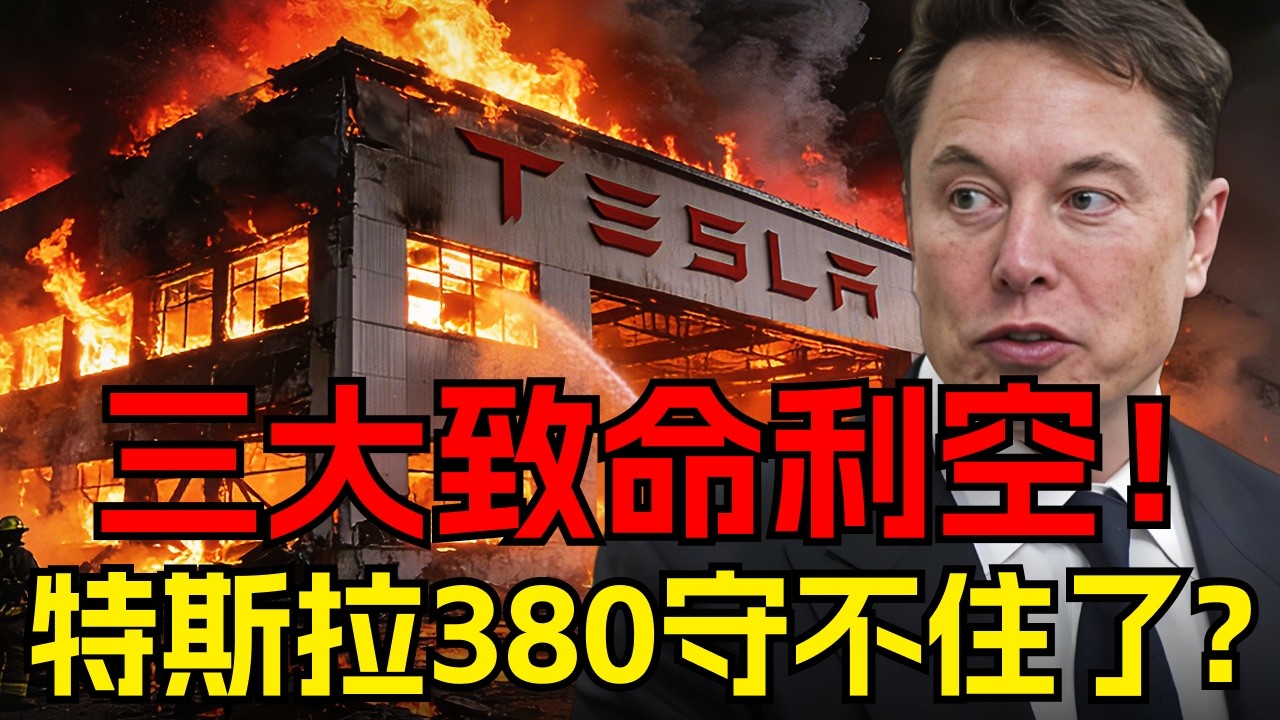 特斯拉信仰崩塌？三大致命维度+月线恐怖一幕，380恐怕守不住了！#TSLA #美股暴跌 #抄底
