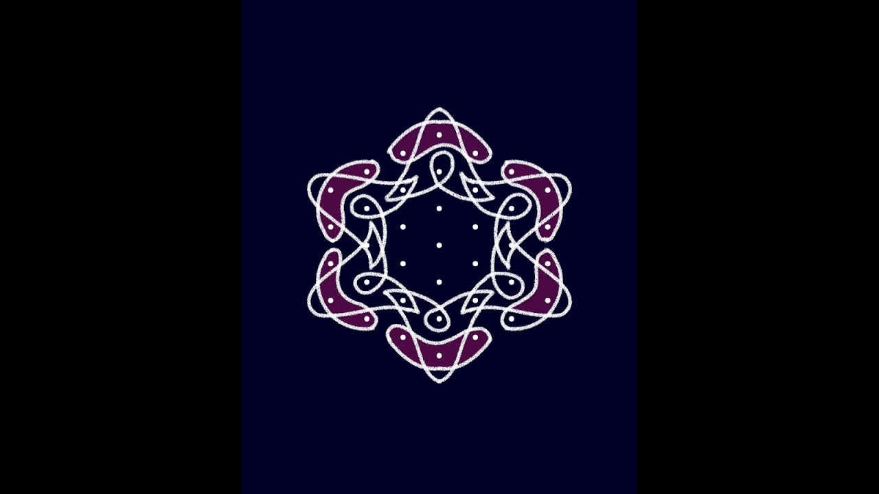 7 * 4 dots sikku kolam // 7 dot melikala muggu // daily simple kambi kolam