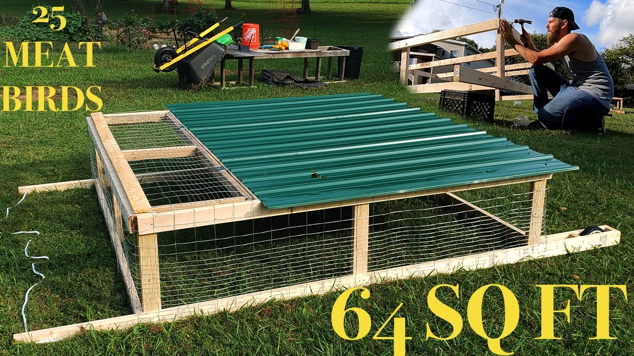 How to build a Chicken Tractor For Meat Bird Chickens! | CHEAP! | EASY!
